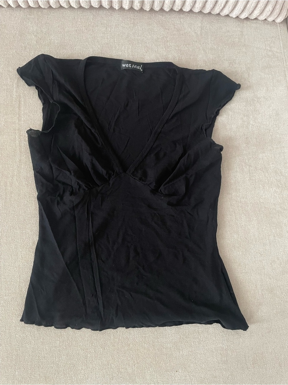 Wet Seal Black V-Neck Cap Sleeve Camisole